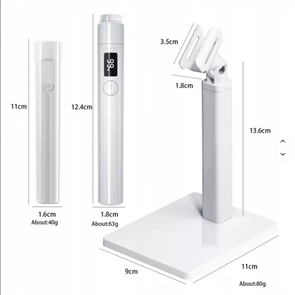 LAMPA DO UTWARDZANIA ZDOBIEŃ PAZNOKCI LATARKA UV LED mini statyw 1W biała