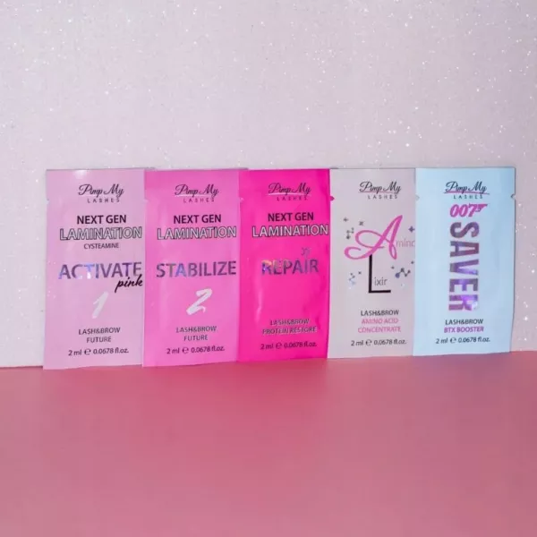 Pimp My Lashes Next Gen Zestaw Do Koreańskiej Laminacji z Saszetkach 5 g