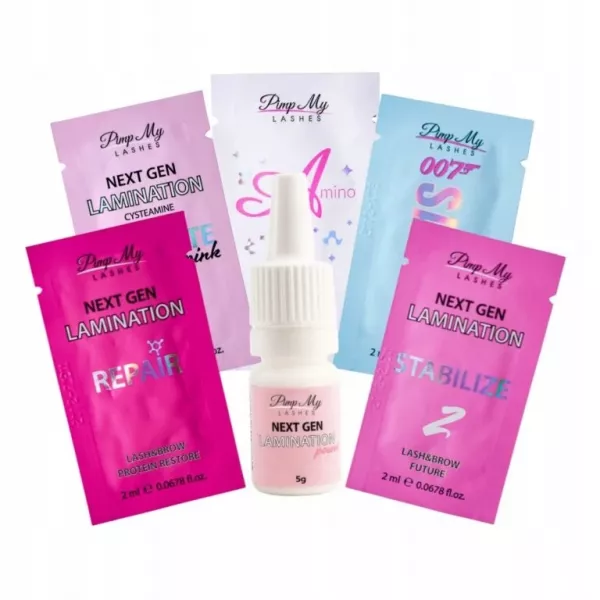 Pimp My Lashes Next Gen Zestaw Do Koreańskiej Laminacji z Saszetkach 5 g