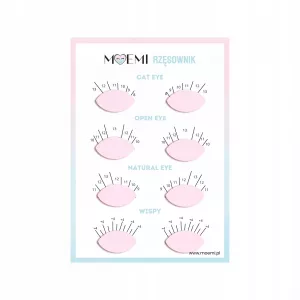 Moemi Karta Pracy Do Ćwiczeń Przedłużania Rzęs Efekty