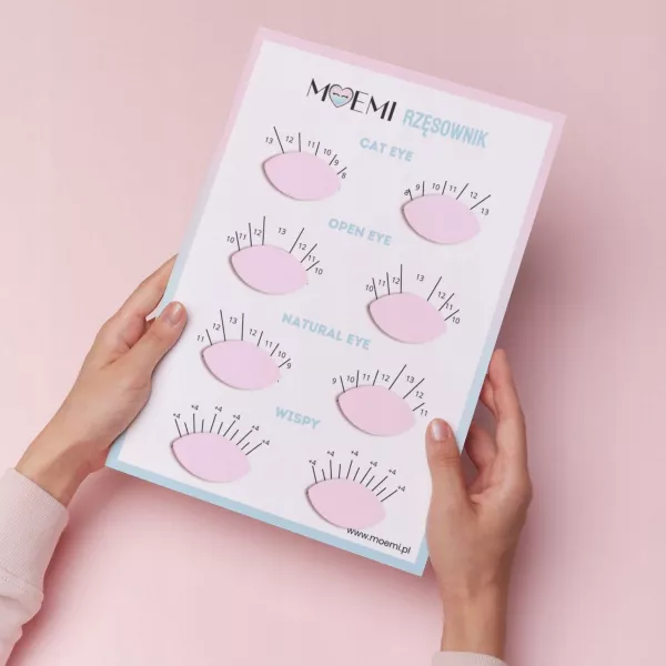Moemi Karta Pracy Do Ćwiczeń Przedłużania Rzęs Efekty