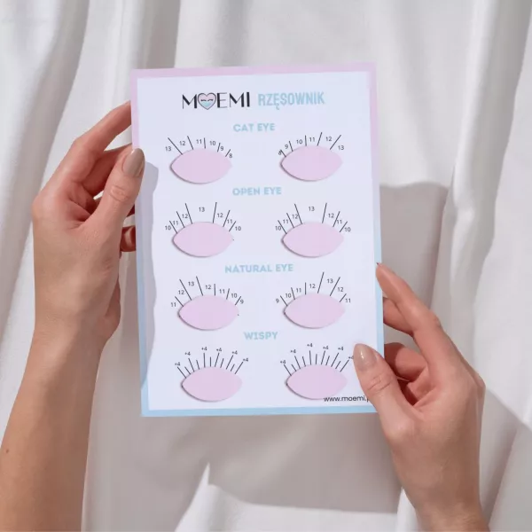 Moemi Karta Pracy Do Ćwiczeń Przedłużania Rzęs Efekty