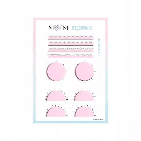 Moemi Karty Pracy Do Ćwiczeń Przedłużania Rzęs Metoda 1:1