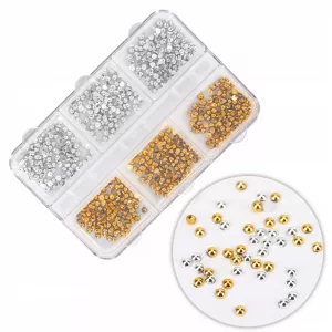 Mollylac Ozdoby Ćwieki Mix Srebrne/ Złote w Kasetce