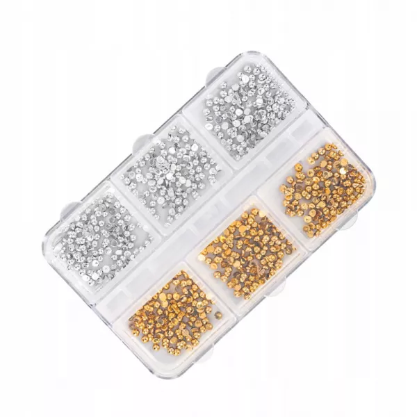 Mollylac Ozdoby Ćwieki Mix Srebrne/ Złote w Kasetce