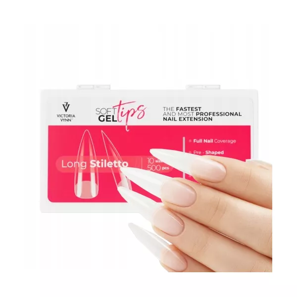 Victoria Vynn Soft Gel Tips Long Stiletto 500 szt