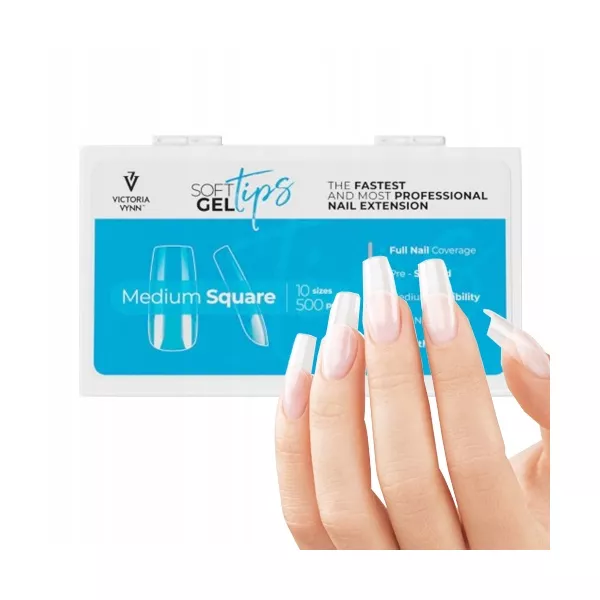 Victoria Vynn Soft Gel Tips Medium Square 500 szt