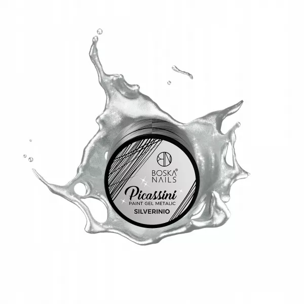 Boska Nails Picassini Paint Gel Metalic Silverinio 5 ml