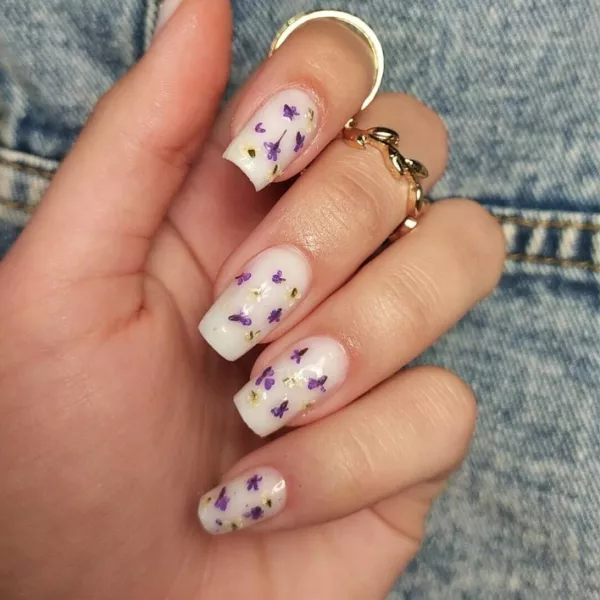 Suszone Kwiatki Do Paznokci Purple