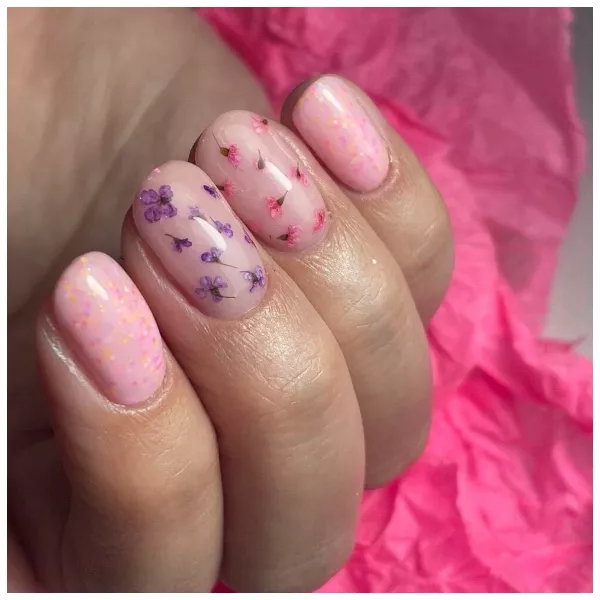 Suszone Kwiatki Do Paznokci Peach Pink