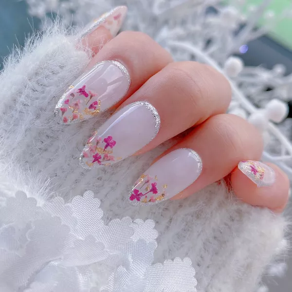 Suszone Kwiatki Do Paznokci Peach Pink