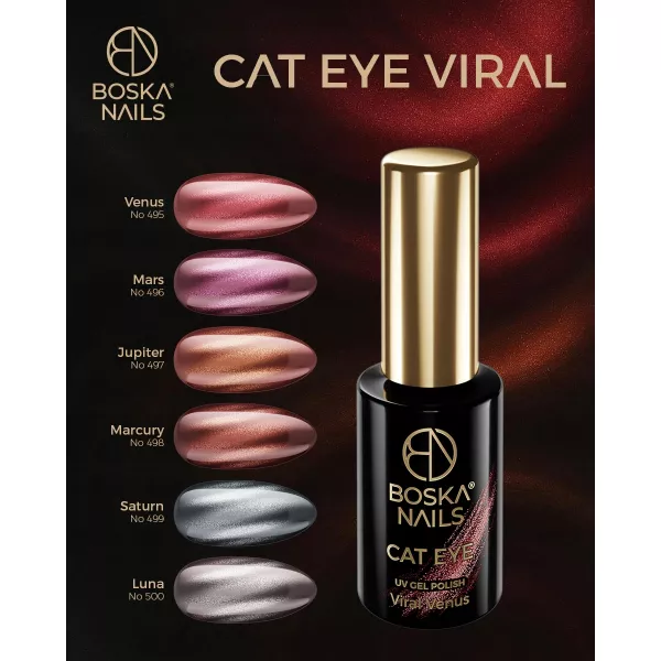 Boska Nails Lakier Hybrydowy Cat Eye 496 Viral Mars 6 ml