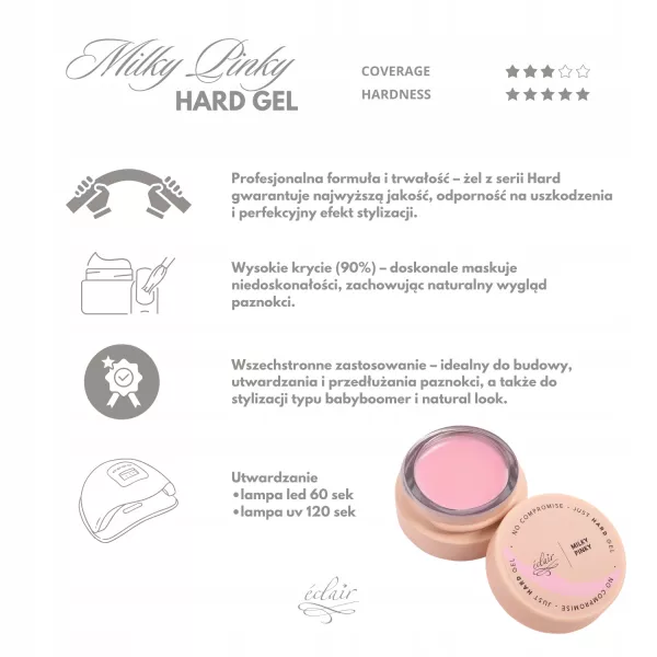 Eclair Hard Gel Milky Pinky Gel 50 g
