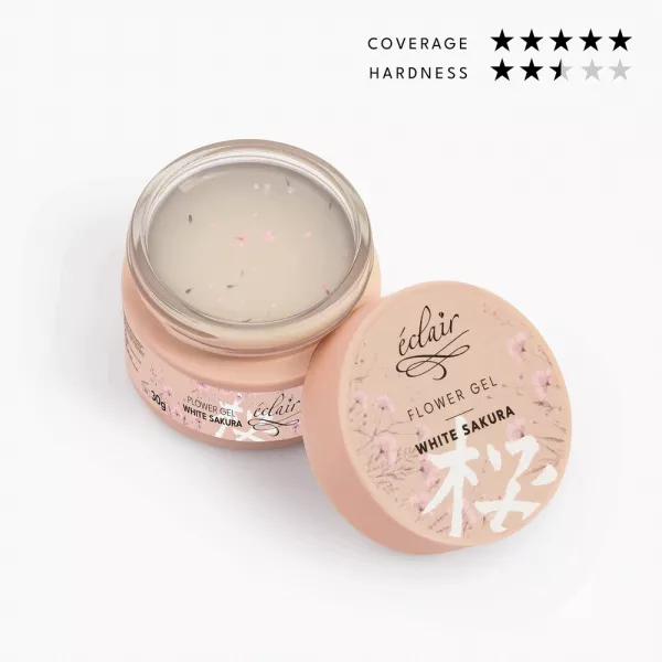 Eclair Flower Gel WHITE SAKURA 30g - żel do paznokci z kwiatkami