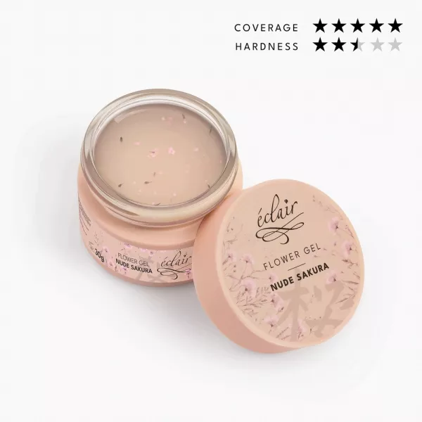 Eclair Flower Gel NUDE SAKURA 30g - żel do paznokci z kwiatkami