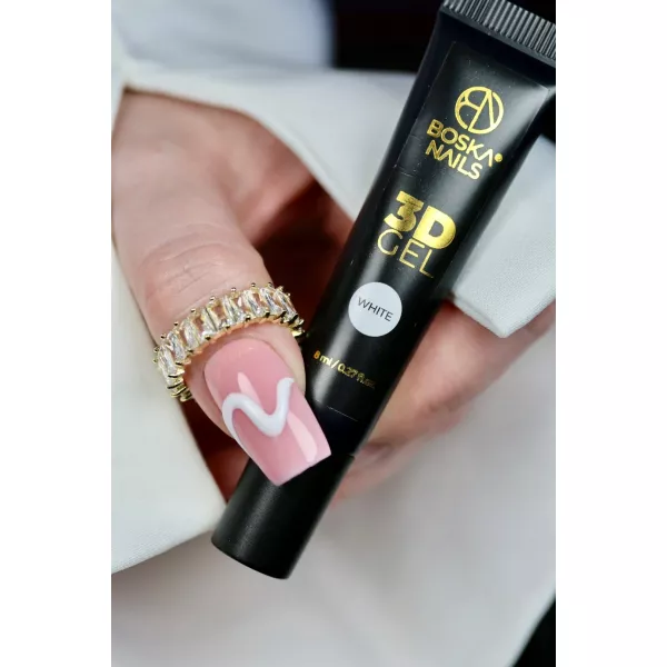 Boska Nails Żel Do Zdobień 3D Gel White 8 ml