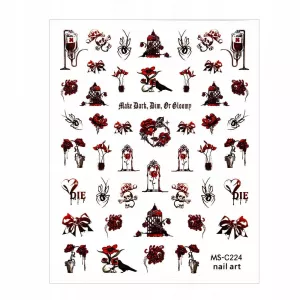 Naklejki Do Paznokci Cienkie Samoprzylepne Halloween MS-C224