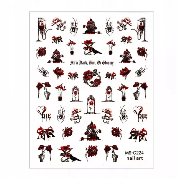 Naklejki Do Paznokci Cienkie Samoprzylepne Halloween MS-C224