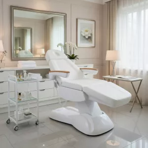 Fotel kosmetyczny elektryczny LUX BW-273B-4 Biały