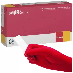 Rękawiczki nitrylowe BEZPUDROWE easyCARE berry ZARYS MALINOWE r.S 100 szt.