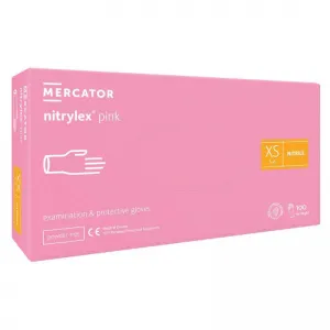 Mercator Rękawiczki Nitrylowe Pink XS 100 szt/50 par