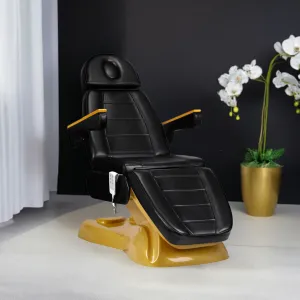 Fotel kosmetyczny elektryczny SILLON Lux 273b 3 silniki złoto czarny