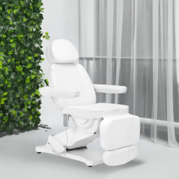 Elektryczny fotel kosmetyczny SILLON CLASSIC 4 silniki z kołyską biały