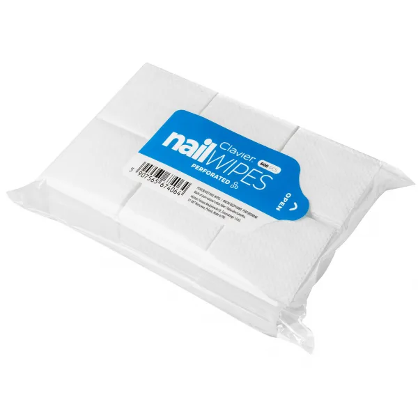 Perforowane waciki bezpyłowe do paznokci Clavier Nail Wipes 600 szt