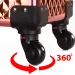 Kuferek kosmetyczny XXXL 4w1 walizka na kółkach obrotowych 360 stopni - Diamond 3D rose golden
